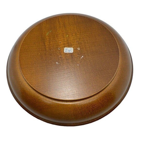 Vtg Boho Swiss Hand-Painted Floral Flowers Toole Design Wooded Dish 7" MCM Tray - Picture 7 of 9